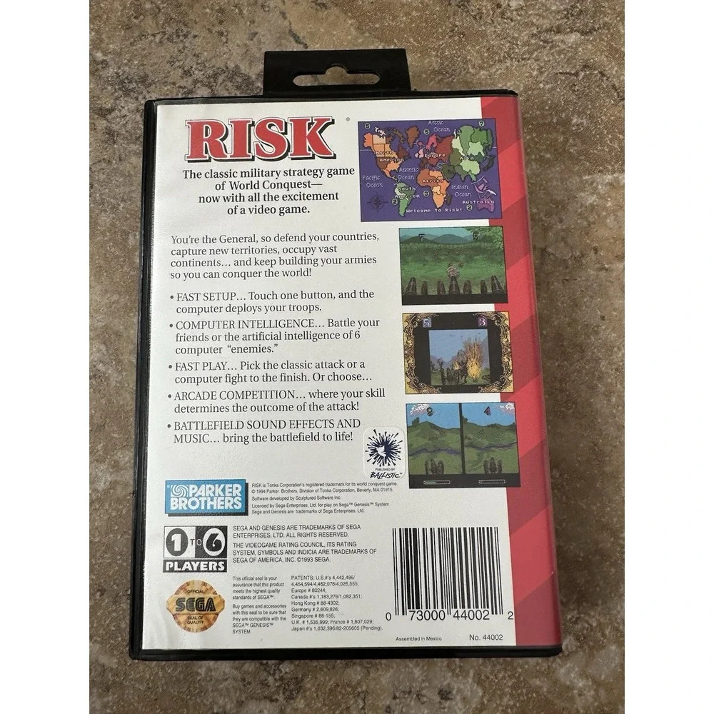 Risk (Sega Genesis, 1994) CIB Complete Retro Strategy Video Game